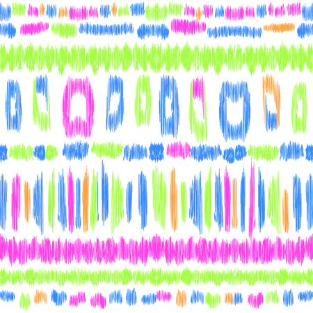 Funky fashion print illustration of colorful pattern, Scribble texture.のイラスト素材