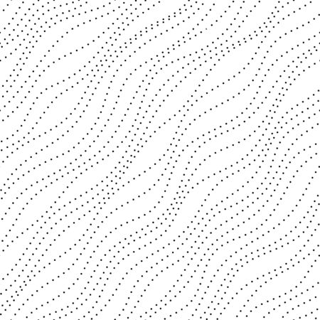 Abstract circle background. Vector dotted texture. Black and white wave ornament. Seamless pattern. Diagonal illustration for wallpaper, wrapping paper. Modern graphic print. Minimalistic style.の写真素材