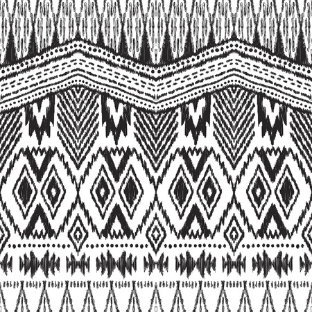 Ikat seamless pattern. Vector background in aztec, navajo, mexican style. Can be used for textile, wallpaper, wrapping paper, greeting card backdrop, print.のイラスト素材
