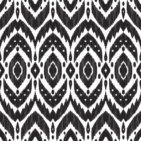 Seamless pattern in aztec style. Black and white print for textile, wallpaper, card or wrapping paper.の写真素材