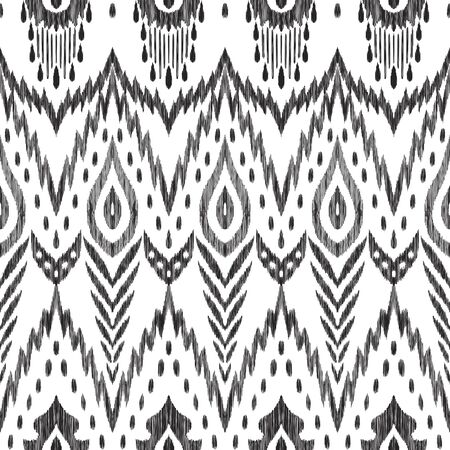 Ikat chevron seamless pattern. Tribal background.のイラスト素材