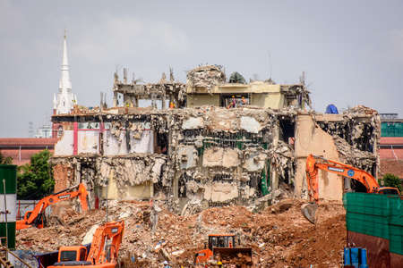 construction site in Yangon, Myanmar, 21-may-2017のeditorial素材