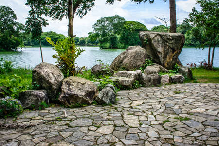 kandawgyi natural wood garden, Yangon, Myanmar, July-2017の写真素材
