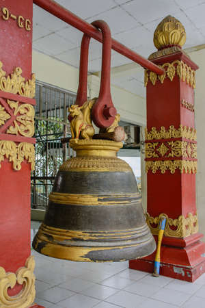 copper bell in Thar Du Kan Pagoda, Yangon, Myanmar, Aug-2017のeditorial素材