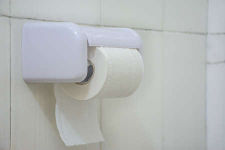 tissue roll in rest roomの写真素材