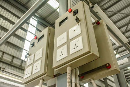Closeup photo of electronic switch and plug