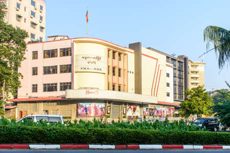 Thamada cinema, one of the famous cinema in Yangon, Myanmar, Feb-2018のeditorial素材