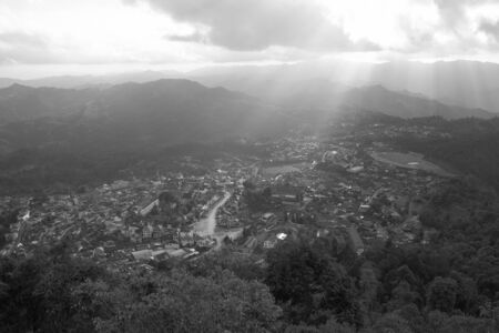 Urban on the mountain in the countryside of laos.の写真素材