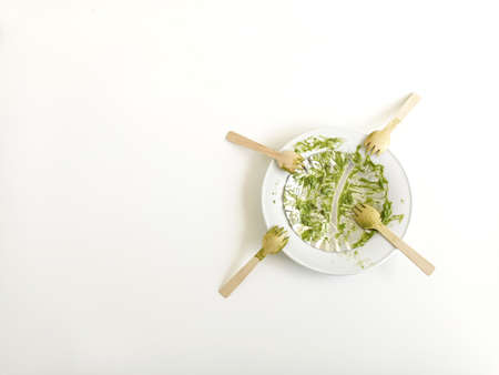 Emoty drity dish after eated in the lunch.の写真素材