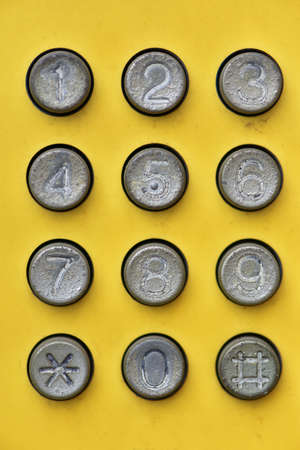 Old keypad number public telephone is eautiful vintage art style 90s.の写真素材