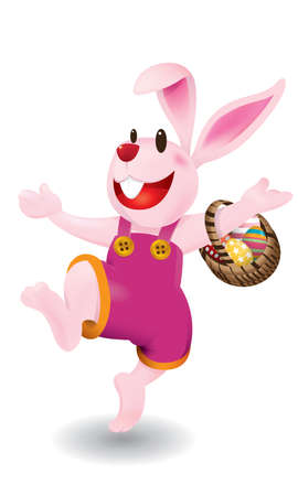 Easter day vector with a cute rabbit. Isolated.のイラスト素材
