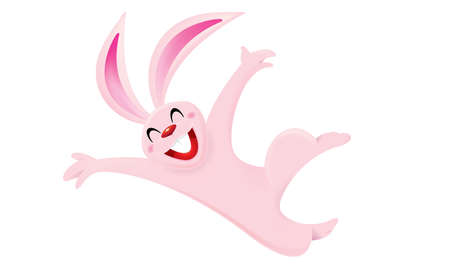 Easter day vector with a cute rabbit. Isolated.のイラスト素材