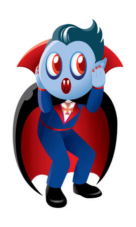 A cute vampire in white background.のイラスト素材