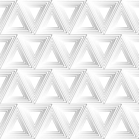 Line 3D Flip Triangle Geometric Texture Seamless Pattern. Vector Abstract Elegant white and grey Background. Art style can be used in cover design, book design, poster, cd cover, flyer, website. Vector.のイラスト素材