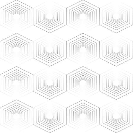 Honeycomb Geometric Texture Seamless Pattern. Vector Abstract Elegant white and grey Background. Art style can be used in cover design, book design, poster, cd cover, flyer, website. Vector.のイラスト素材