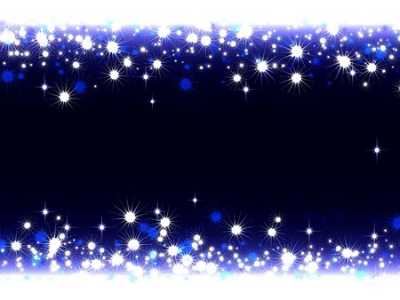 White snowflakes and stars on a dark backgroundのイラスト素材