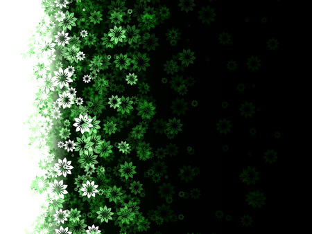 pattern of flowers on a green backgroundのイラスト素材