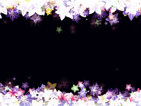pattern of flowers on a dark backgroundのイラスト素材