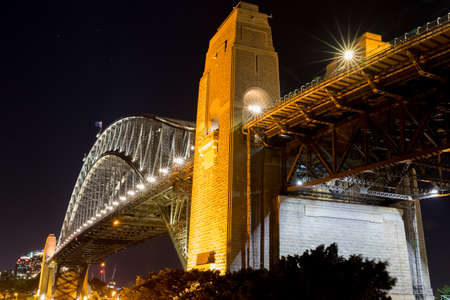 Sydney Harbour Bridge by night, Australiaの写真素材