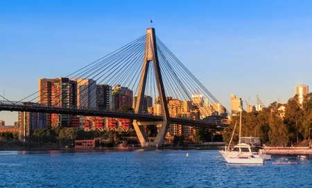 Anzac Bridge, Sydney, New South Wales, Australiaの写真素材