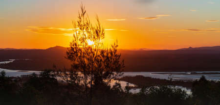 Sunset over Noosa, Queensland, Australiaの写真素材