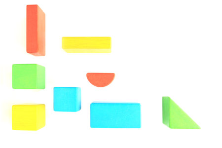 Toy Wooden Blocks on White 