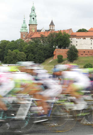 Poland, KrakÃ³w, Cycling raceの写真素材