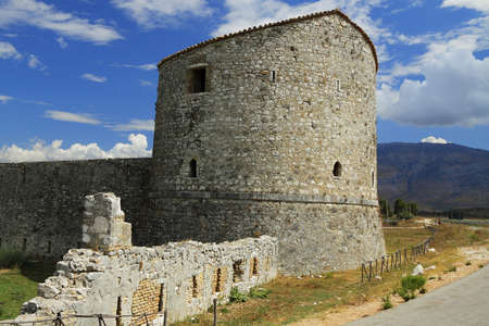Albania, Butrint, 15th century fortress towerの写真素材
