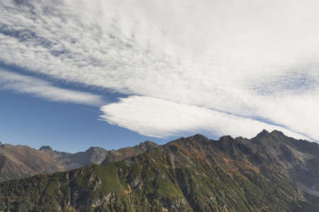 Poland, Slovakia, Tatra Mountains, seen from Swistowa Czuba peakの写真素材