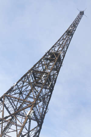 Poland, Upper Silesia, Gliwice, 1930s radio tower, currently the tallest wooden structure in the world 111 mの写真素材