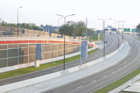 Central or diametral Higway (DT?) in Gliwice, Poland, afternoonの写真素材