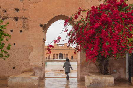 El Badi Palace at Marrakech, Morocco,のeditorial素材