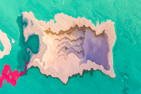 Contemporary art. Modern artwork. Abstract painting background. Bright dynamic pattern. Multicolor artistic texture.の写真素材