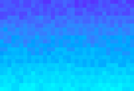 Abstract cyan gradient background. Texture with pixel square blocks. Mosaic pattern.の写真素材