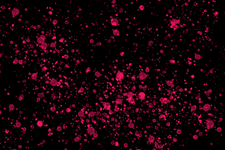 Bright red random round paint splashes on black background. Abstract colorful texture for web-design, website, presentations, digital printing, fashion or concept design.の写真素材