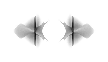 Monochrome gradient organic shapes in white space. Abstract background. Futuristic free form texture. Geometric symmetry pattern.の写真素材