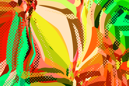 Abstract modern background. Creative colorful forms and shapes. Geometric pattern. Green, orange and yellow bright graphic texture.の写真素材
