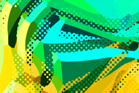 Abstract modern background. Creative colorful forms and shapes. Geometric pattern. Green, blue and yellow bright graphic texture.の写真素材