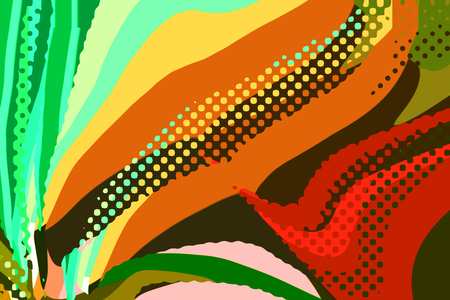 Abstract modern background. Creative colorful forms and shapes. Geometric pattern. Green, orange and yellow bright graphic texture.の写真素材