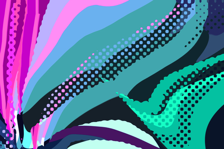 Abstract modern background. Creative colorful forms and shapes. Geometric pattern. Green, blue and purple bright graphic texture.の写真素材