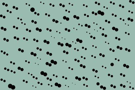 Black random dots on blue background. Abstract geometric shapes pattern in retro style for fabric...