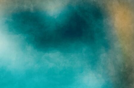 Abstract modern painting . Dry brush painted paper , canvas , wall . Textured background in blue , green and yellow tonesの写真素材