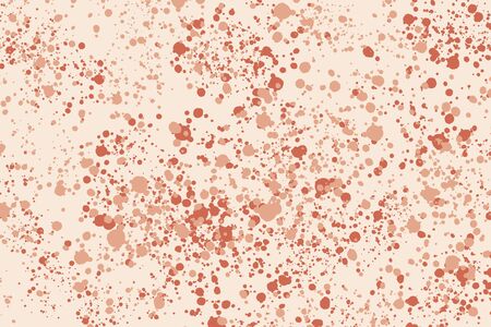 Bright coral random round ink splashes on white  background. Abstract texture.の写真素材