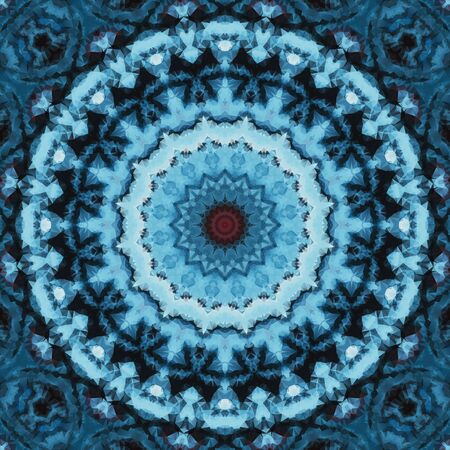 Kaleidoscopic geometric ornament. Decorative polygonal mosaic pattern. Mandala. Abstract background.の写真素材