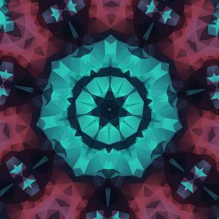 Kaleidoscopic polygonal pattern. Abstract background.の写真素材
