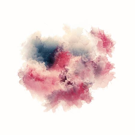 Artistic painting in shades of red , blue and beige. Colorful paint splashes. Modern abstract art.の写真素材