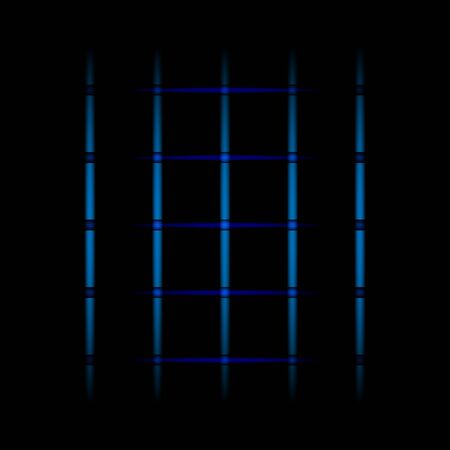 3d blue fading neon light elements, lines, dots, grid on black background. Futuristic abstract pattern. Texture for web-design,  presentations, digital printing, fashion, concept design. EPS 10.のイラスト素材