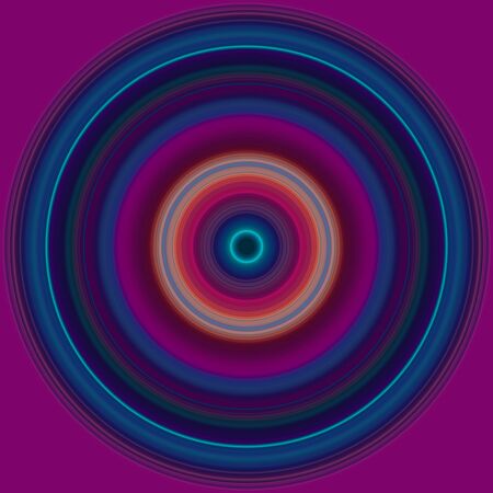Colorful abstract bright circle , radial striped texture in purple and blue tones on magenta background. Round patternの写真素材