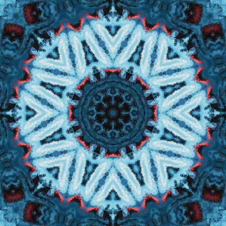Kaleidoscopic geometric ornament. Decorative polygonal mosaic pattern. Mandala. Abstract background.の写真素材
