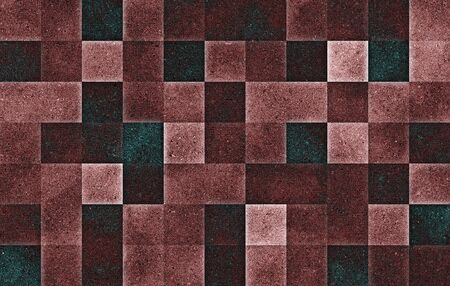 Gradient geometric square blocks. Glitter texture. Abstract background.の写真素材